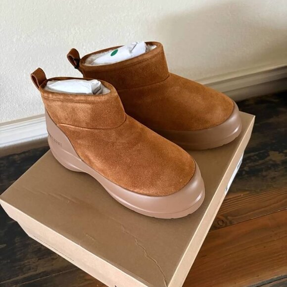 Moon Boots Luna Low Suede Boots Cognac- NIB- SZ 7.5 / 10 - Picture 4 of 5